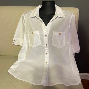 Anne Klein White Woven Top